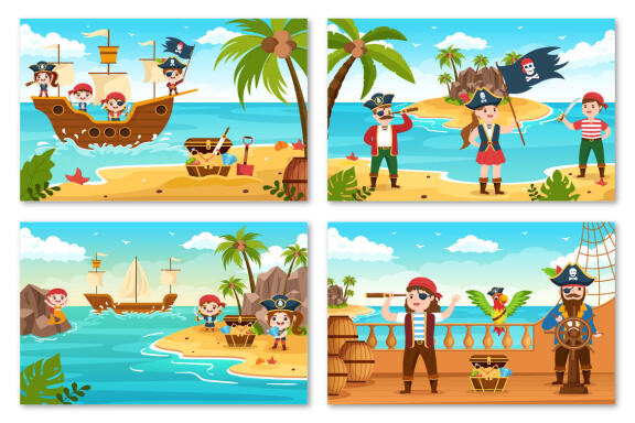 20 Pirate Cartoon Illustration