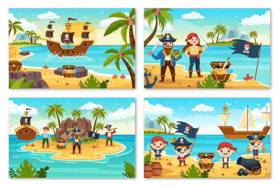 20 Pirate Cartoon Illustration