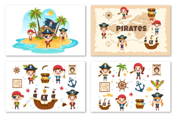 20 Pirate Cartoon Illustration