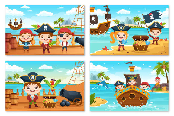20 Pirate Cartoon Illustration