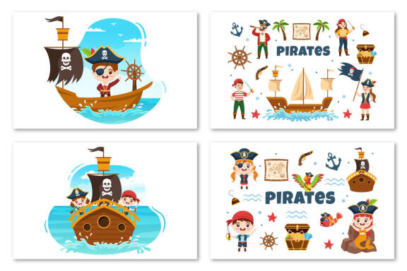 20 Pirate Cartoon Illustration