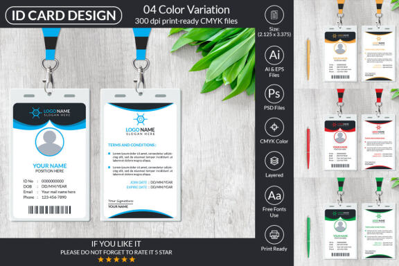 Professional ID Card Design Template