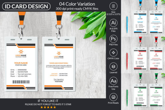 Minimal ID Card Design Template