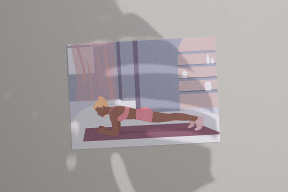 Fitness Girl Flat Illustrations Set