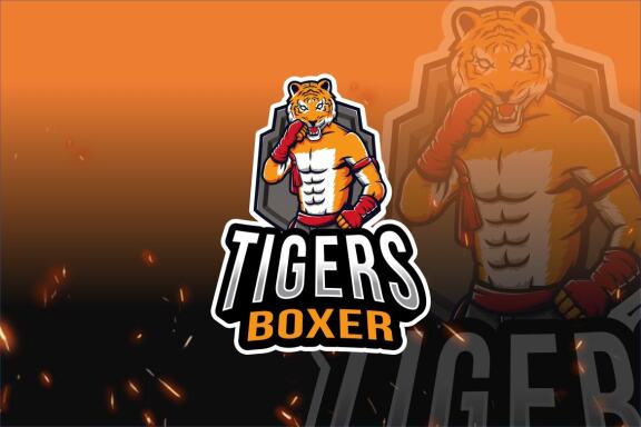 Tigers Boxer Sport Logo Template