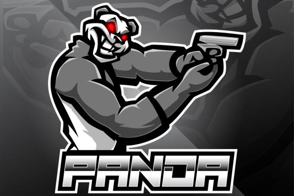 Panda Gunner Esport Mascot