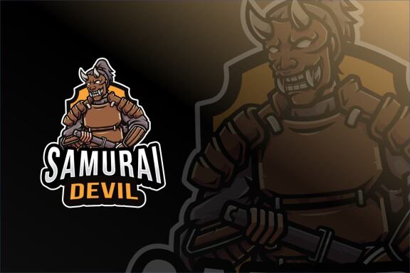 Samurai Devil Logo Template