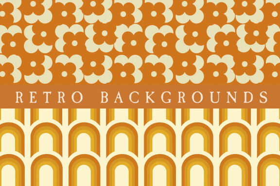 Retro Seamless Patterns 60s 70s 90s