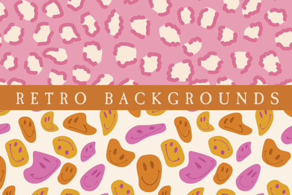 Retro Seamless Patterns 60s 70s 90s