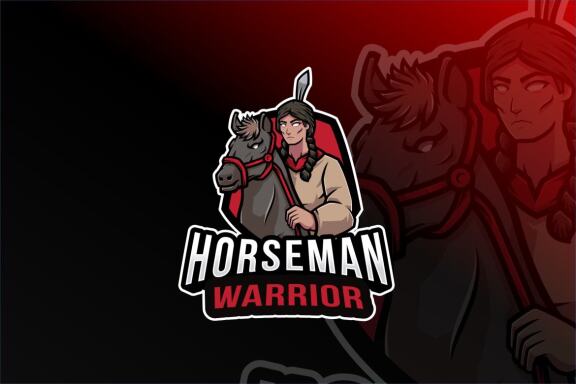 Horseman Warrior Logo Template
