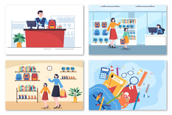 13 Stationery Set Illustration