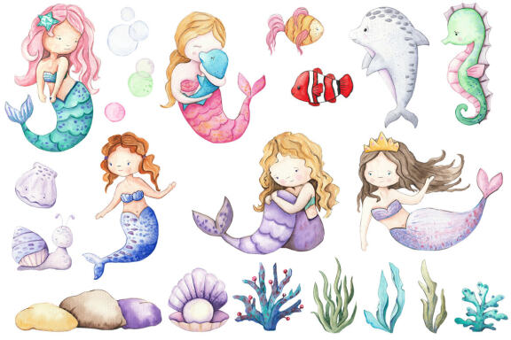 Undersea world. Mermaid scene creator