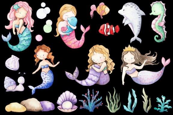 Undersea world. Mermaid scene creator