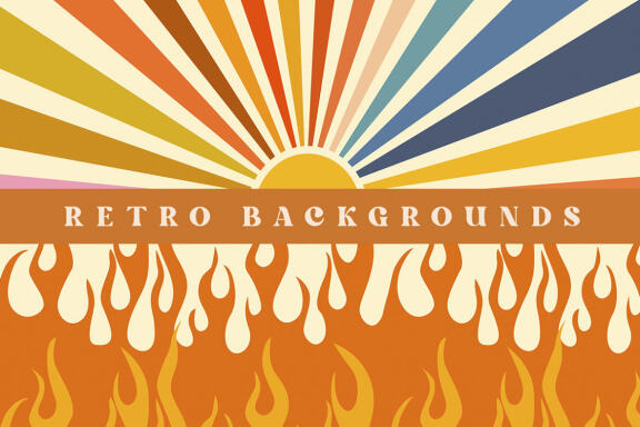 Sunset Retro Retro Digital Papers