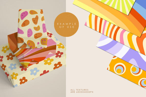 20 Groovy Boho Retro Textures