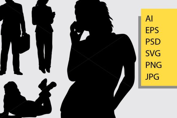 Using hand phone silhouette