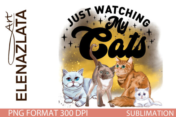 Cat clipart sublimation design
