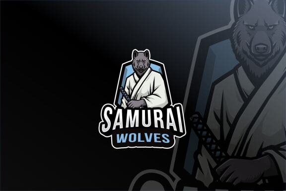Samurai Wolves Logo Template