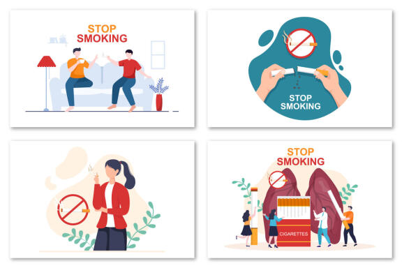 13 Stop Smoking or No Cigarettes Illustration 