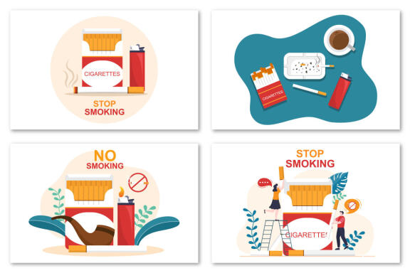 13 Stop Smoking or No Cigarettes Illustration 