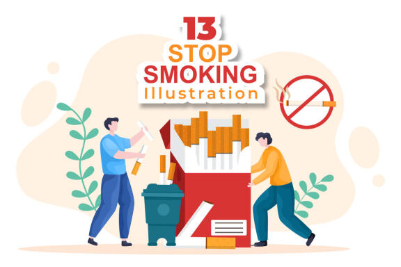 13 Stop Smoking or No Cigarettes Illustration 