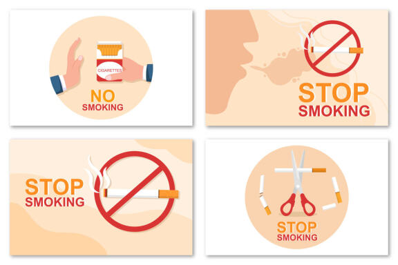 13 Stop Smoking or No Cigarettes Illustration 