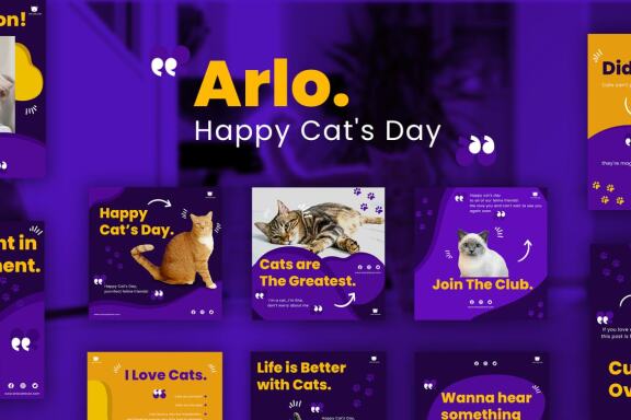 Arlo Cat's Day - Instagram template post