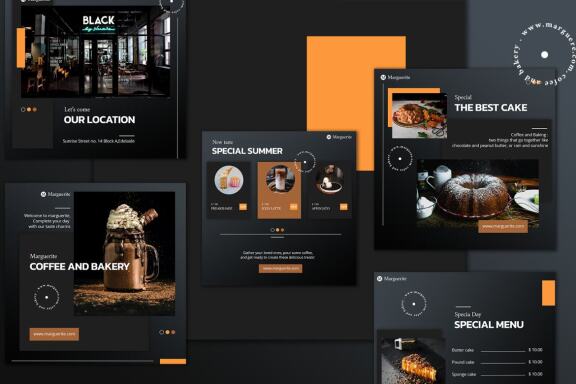 MARGUERITE COFFEE AND BAKERY - instagram template post