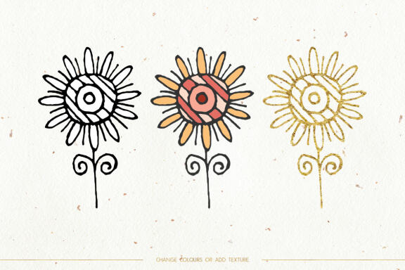 Hand Drawn Flowers Vol. 5