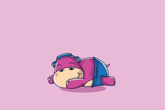 baby hippo is sleeping