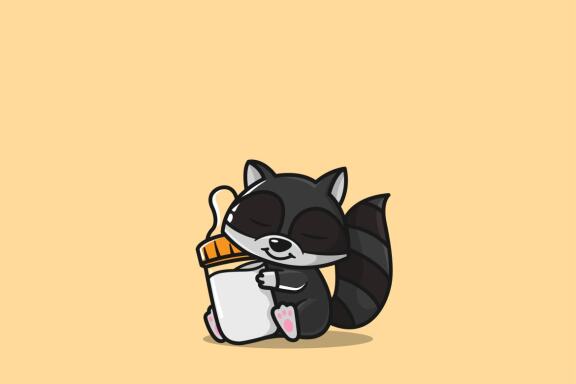 baby raccoon loves milk