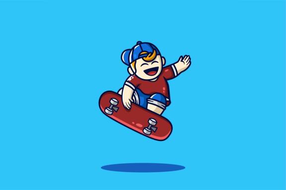 boy playing skateboard