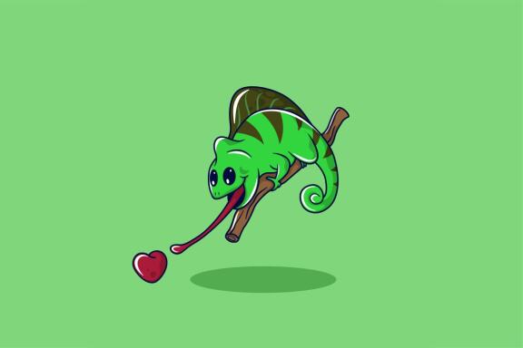 chameleon eats heart