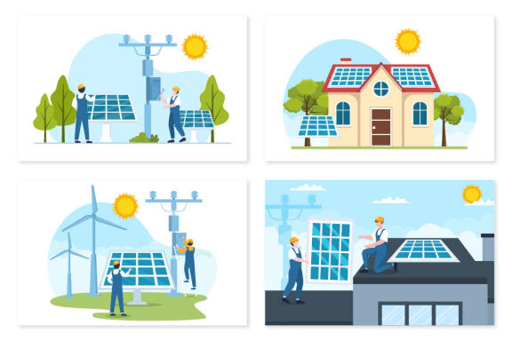 13 Solar Energy Installation Illustration