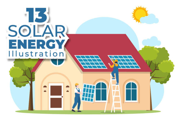13 Solar Energy Installation Illustration