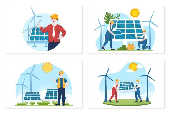 13 Solar Energy Installation Illustration