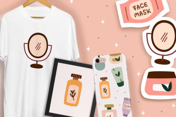 Pastel Skincare Clip Art