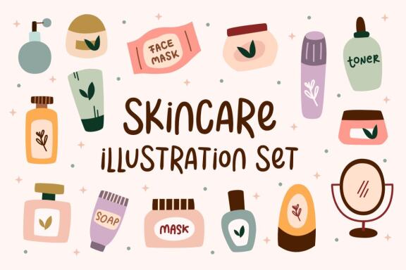 Pastel Skincare Clip Art