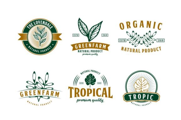 Set of Nature and Tropical Logo Badge