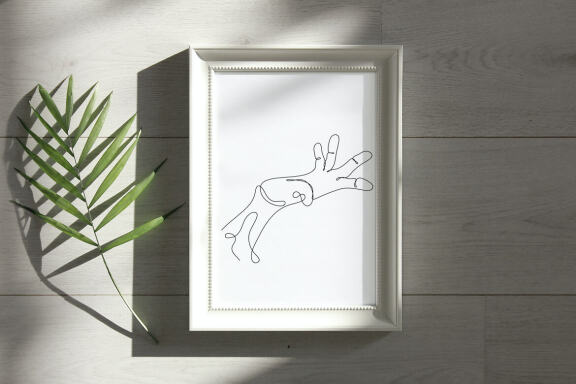 Abstract Human Hand One line drawing art singulart aesthetic simple