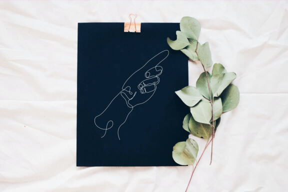 Abstract Human Hand One line drawing art singulart aesthetic simple