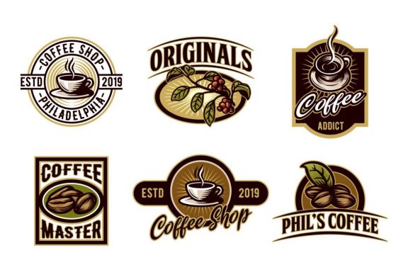 Vintage Set of Coffee Emblem Logos and Badges