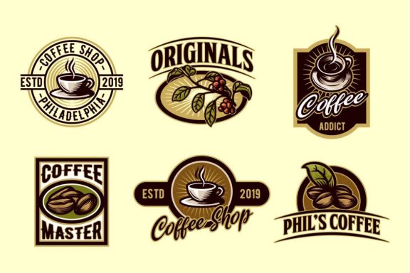 Vintage Set of Coffee Emblem Logos and Badges
