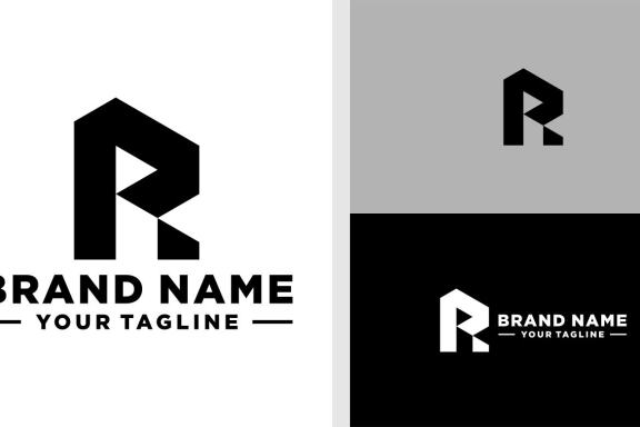 LETTER R LOGO MONOGRAM GEOMETRIC UNIQUE EDITABLE
