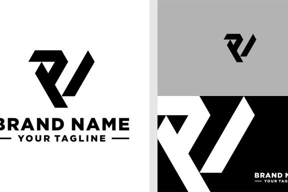 PV LOGO MONOGRAM GEOMETRIC UNIQUE EDITABLE