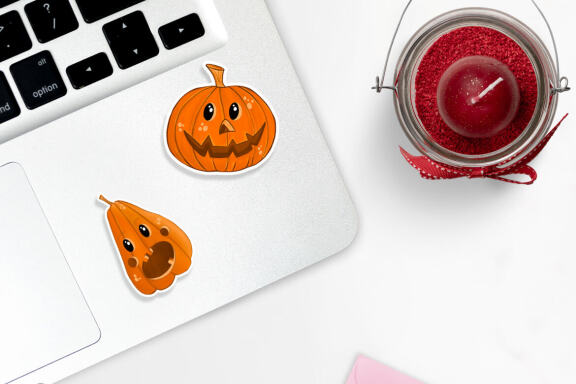 Halloween Pumpkin Characters / Printable Stickers for Cricut