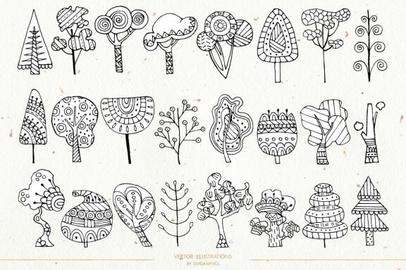 Wonderful Trees Vector Illustrations