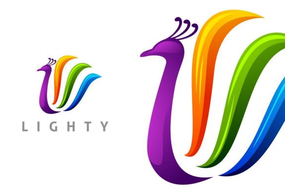Beautiful Colorful Peacock Logo