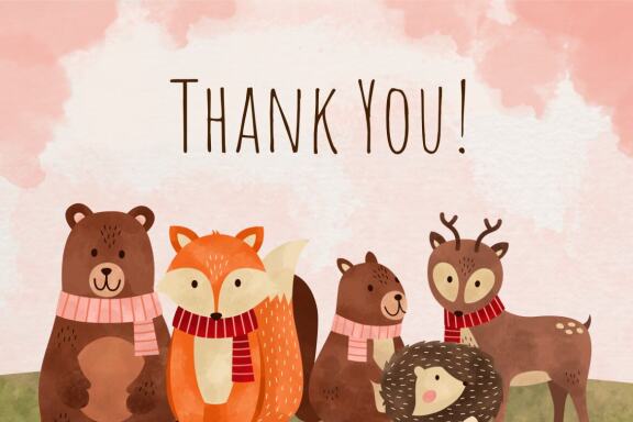 Autumn Animals Watercolor Clip Art