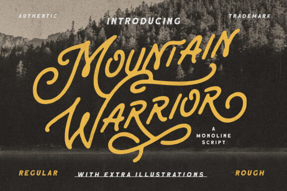 Mountain Warrior - Monoline Script
